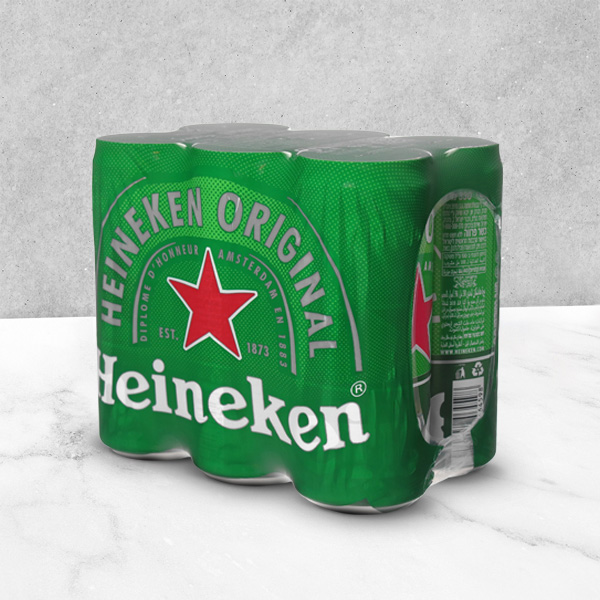 שישיית פחיות בירה Heineken בנפח 330 מ"ל image number null